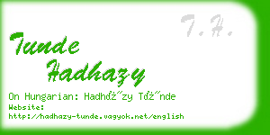 tunde hadhazy business card